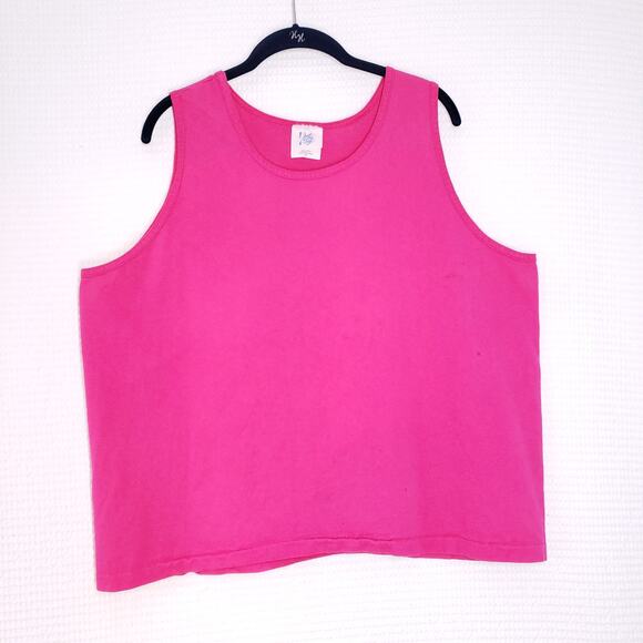 Just My Size Tops - Vintage Just My Size Tank Top Womens 2X Pink Workout Cotton Casual Made in USA
